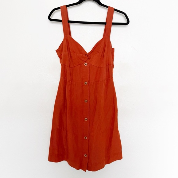 Anthropologie Maeve Twist Front Linen Blend Mini Dress Sz M - Picture 12 of 13